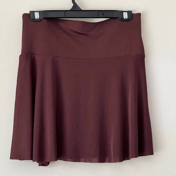 NEW FREE PEOPLE chocolate brown Drawstring Ruffled Mini Skirt. Size L - Picture 10 of 16